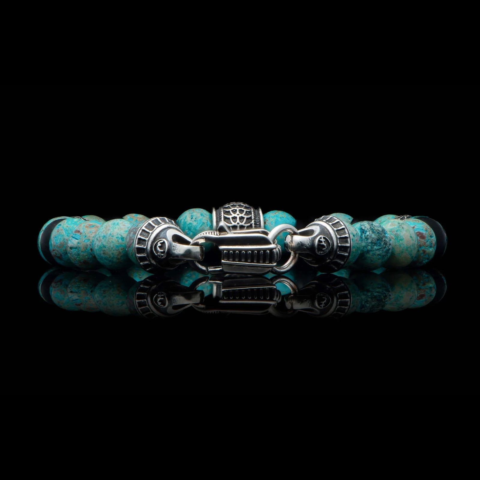 William Henry Newport Blue Agate Beaded Bracelet