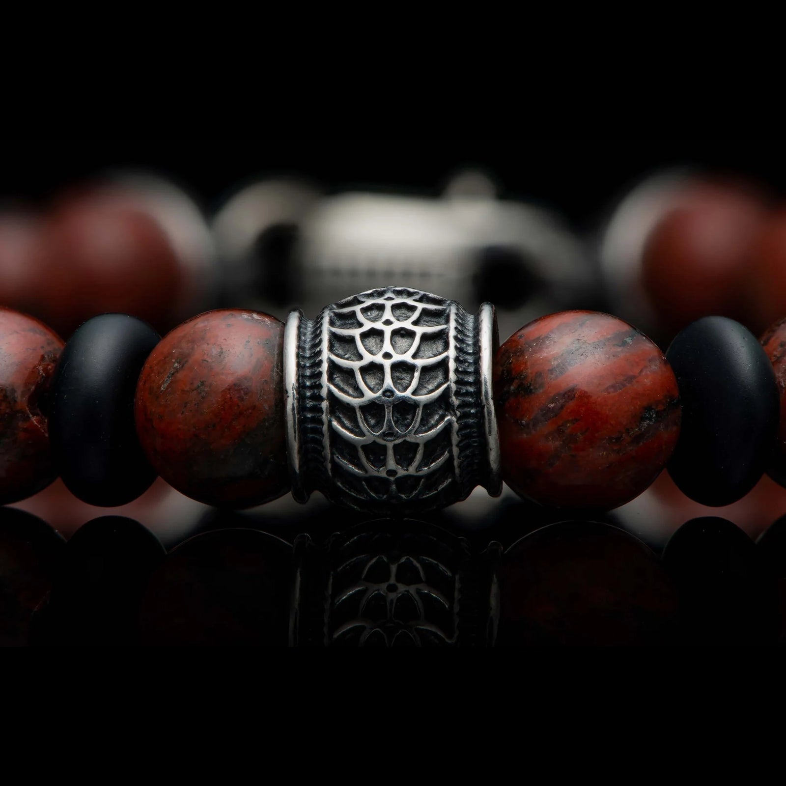 William Henry Newport Red Sesame Jasper Beaded Bracelet