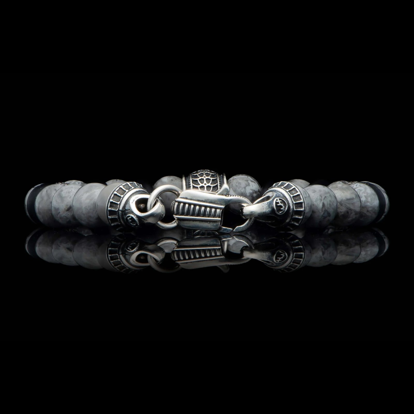 William Henry Newport Silver Agate Beaded Bracelet