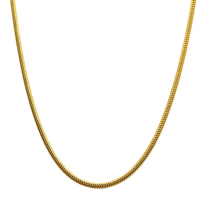 3mm 18K Gold Plated Stainless Steel Rattail Chain 24" NSTC1503G-24