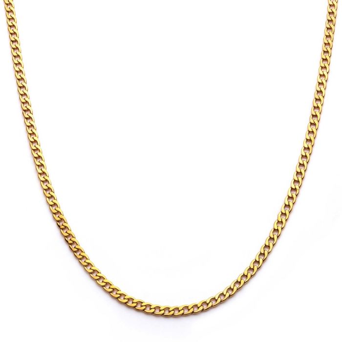 6mm 18K Gold Plated Stainless Steel Curb Chain 22" NSTC1606G-22