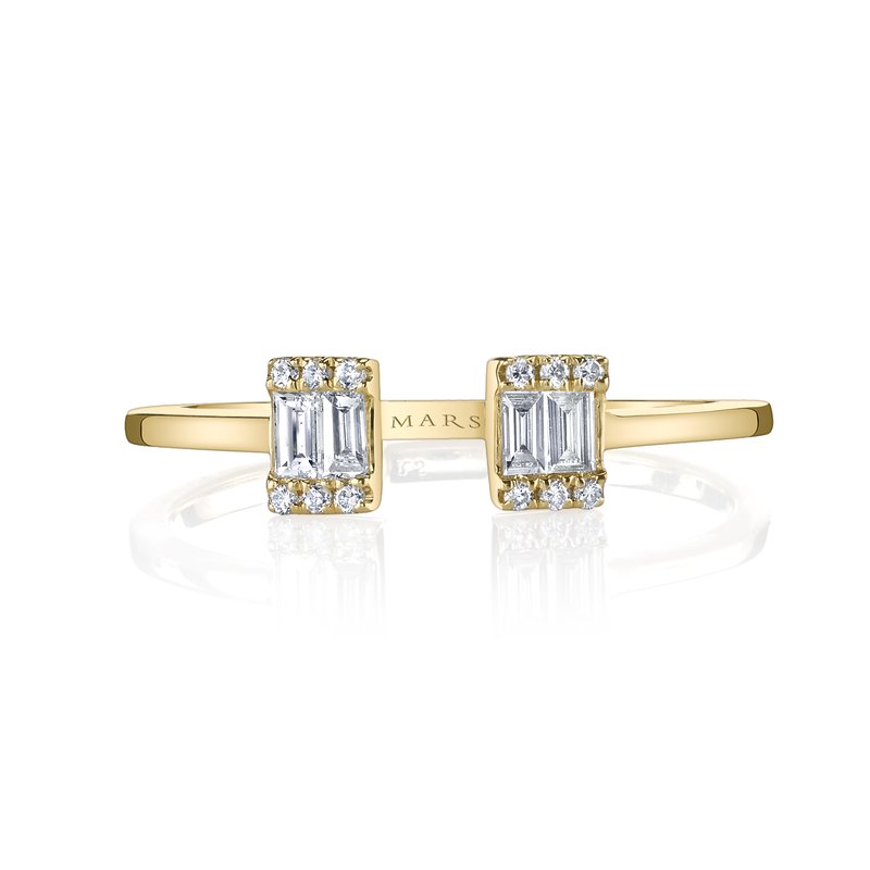14K Yellow Gold 0.21ct. Baguette Diamond Accent Fashion Ring