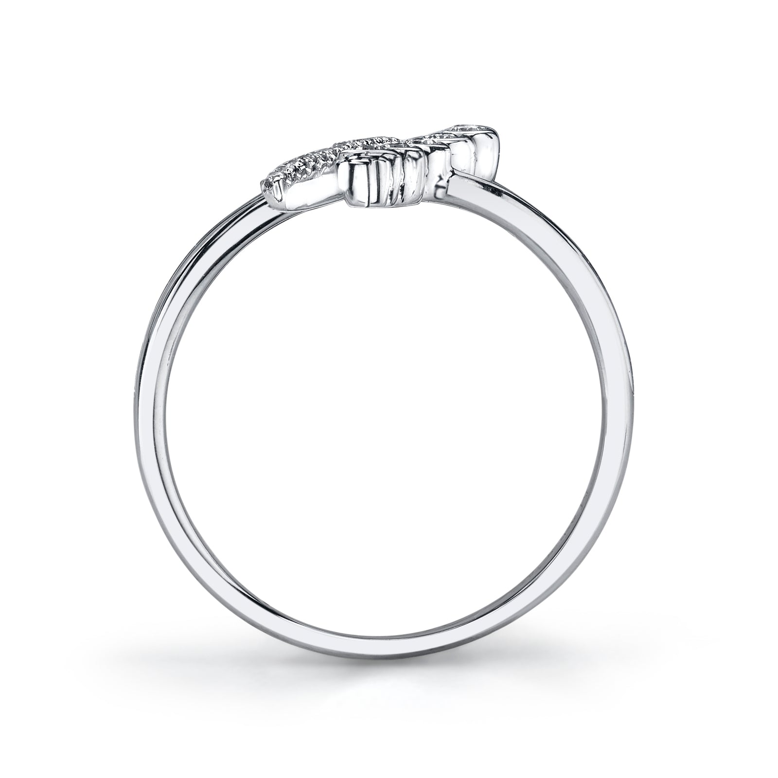 14K White Gold 0.08ct. Diamond Asymmetric Fashion Ring