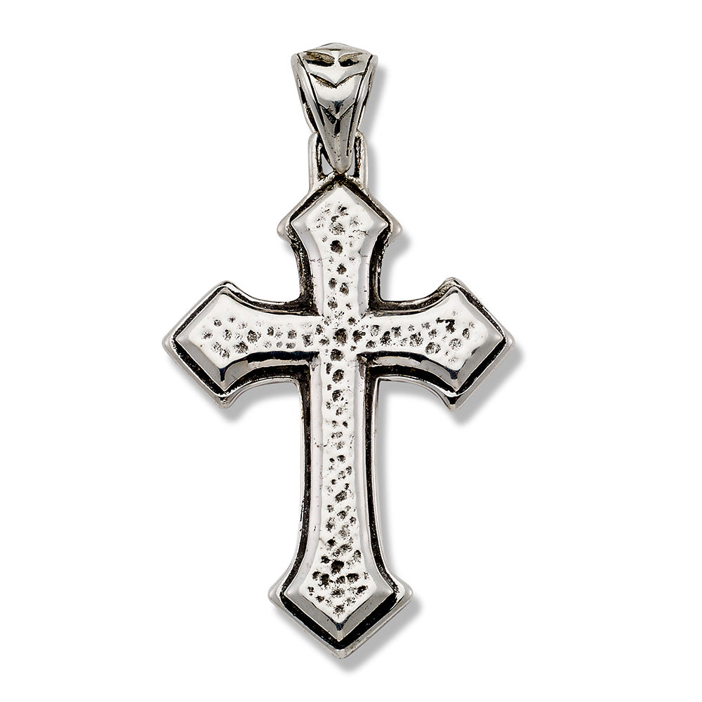 Samuel B. Berang Hammered Sterling Silver Cross Pendant