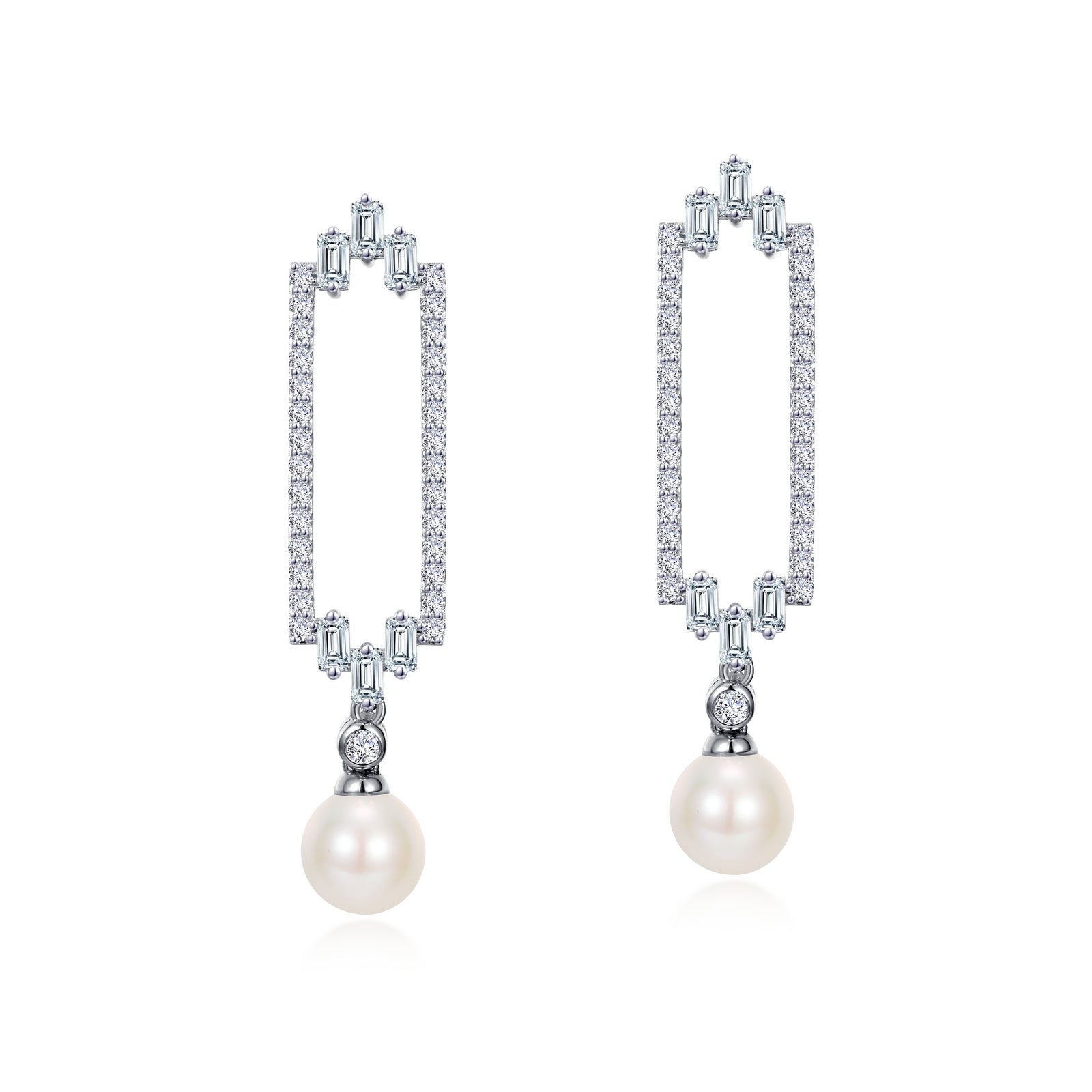 Lafonn Simulated Diamond & Cultured Freshwater Pearl Dangle Earrings 8E039PLP00