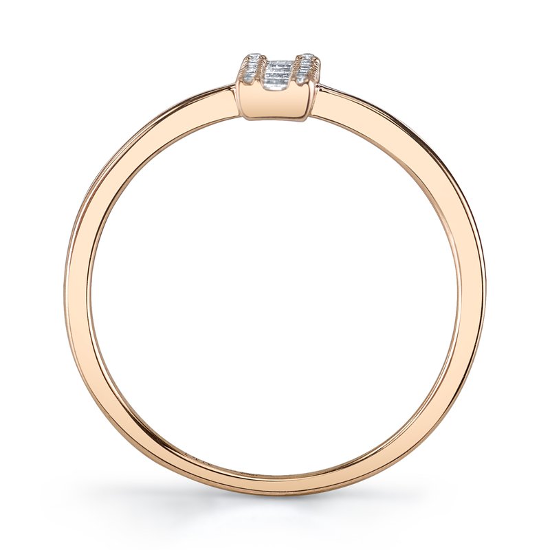 14K Rose Gold 0.25ct. Baguette Diamond Accent Fashion Ring