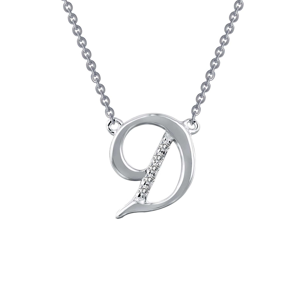 Lafonn Simulated Diamond Letter "D" Pendant Necklace 9N063CLP