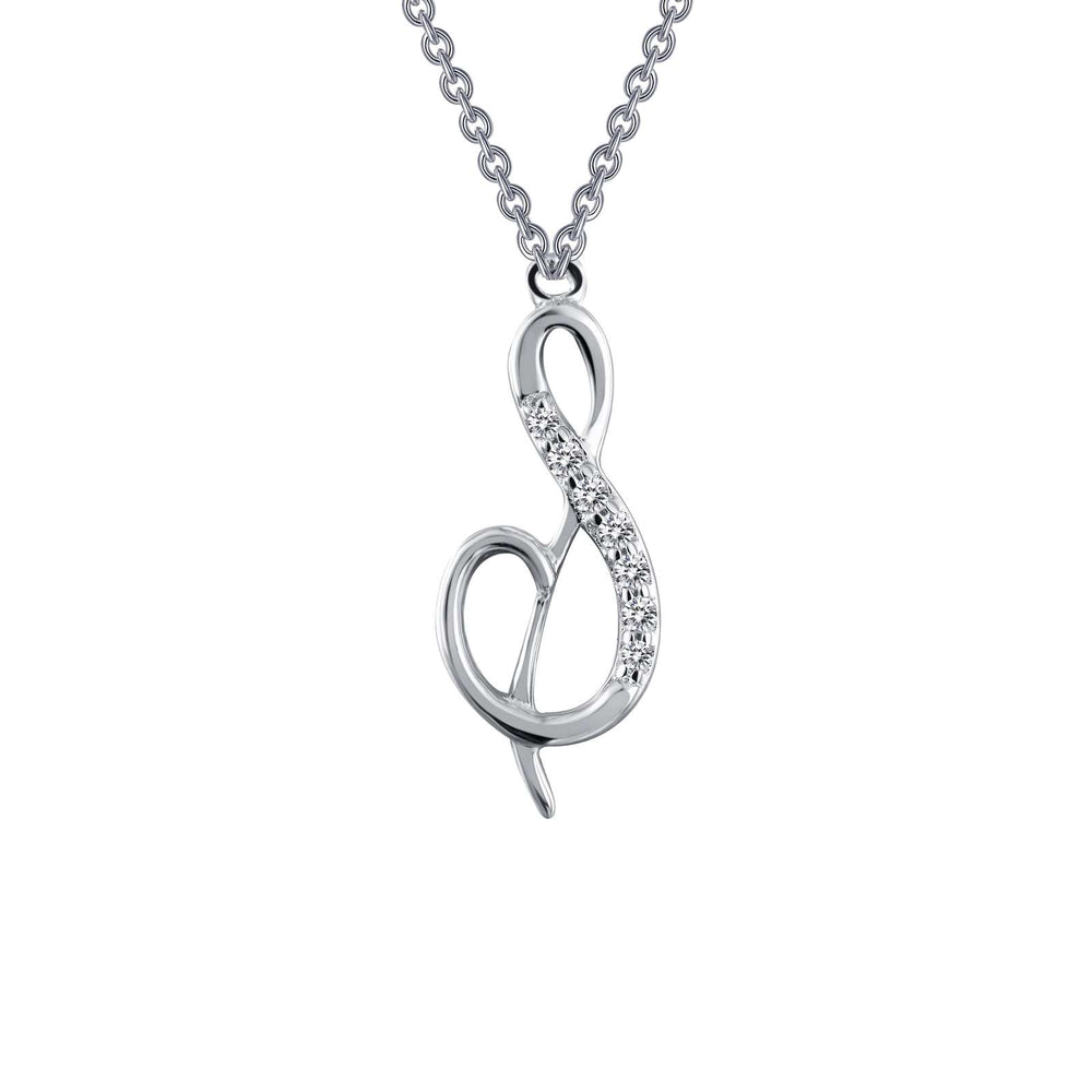Lafonn Simulated Diamond Letter "S" Pendant Necklace 9N065CLP
