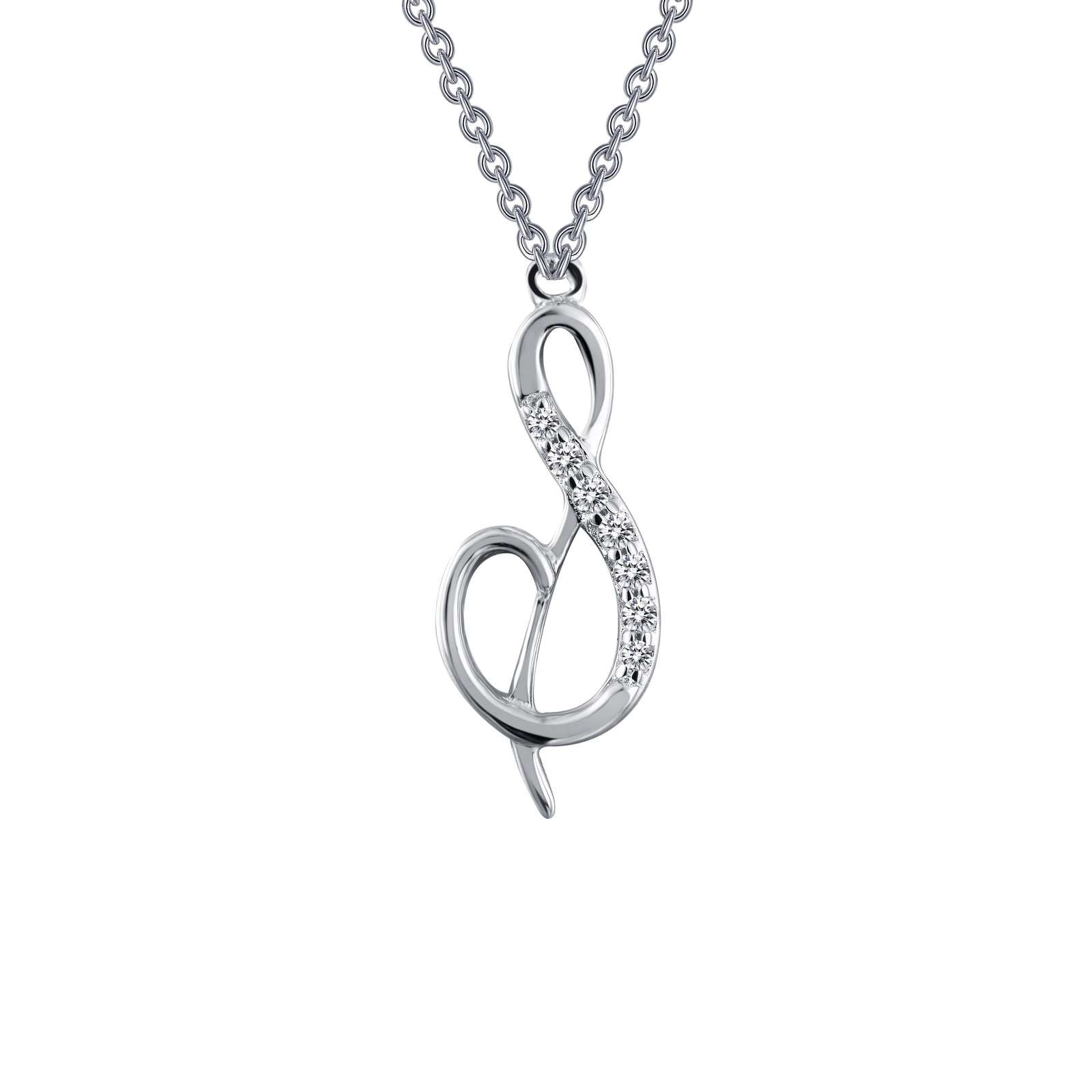 Lafonn Simulated Diamond Letter "S" Pendant Necklace 9N065CLP