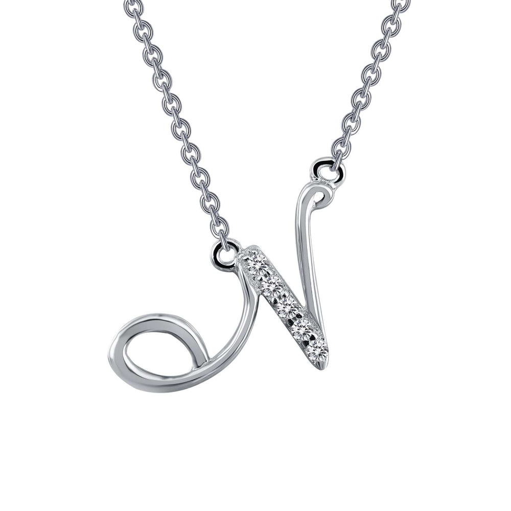 Lafonn Simulated Diamond Letter "N" Pendant Necklace 9N066CLP