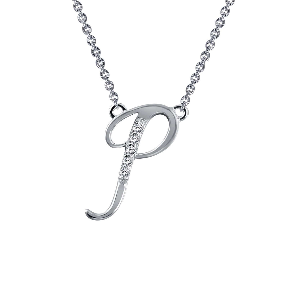 Lafonn Simulated Diamond Letter "P" Pendant Necklace 9N069CLP
