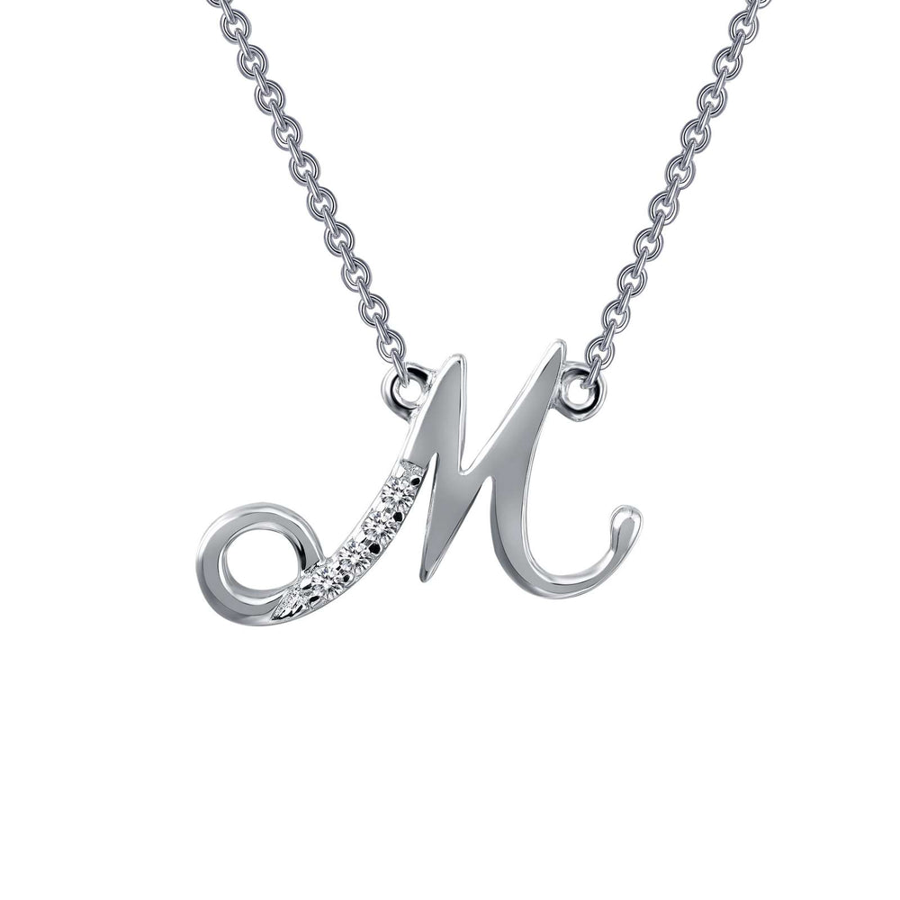 Lafonn Simulated Diamond Letter "M" Pendant Necklace 9N071CLP