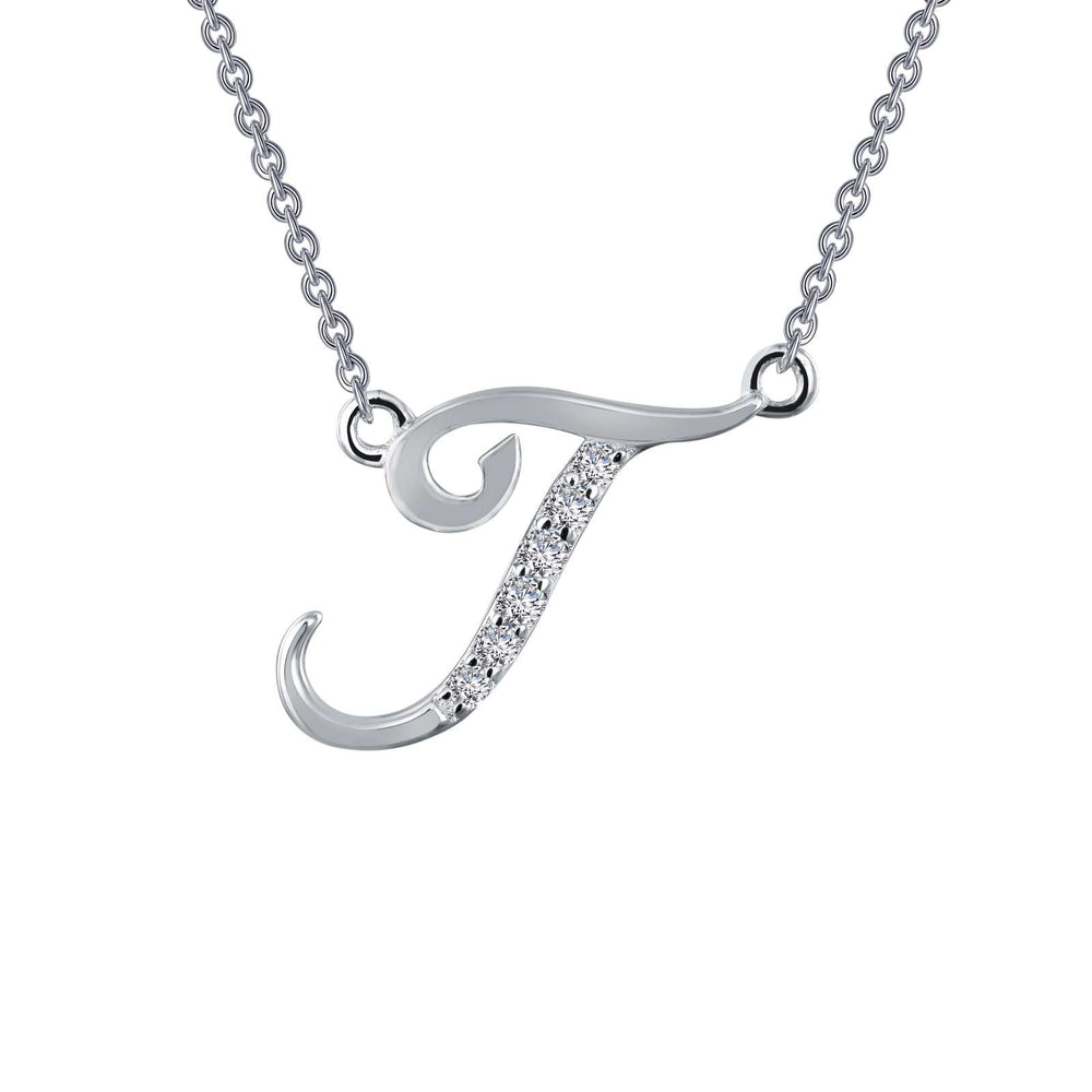 Lafonn Simulated Diamond Letter "T" Pendant Necklace 9N075CLP