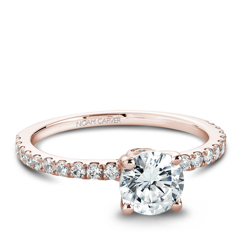 Noam Carver Diamond Engagement Ring with Diamond Detail Accent B022-01A