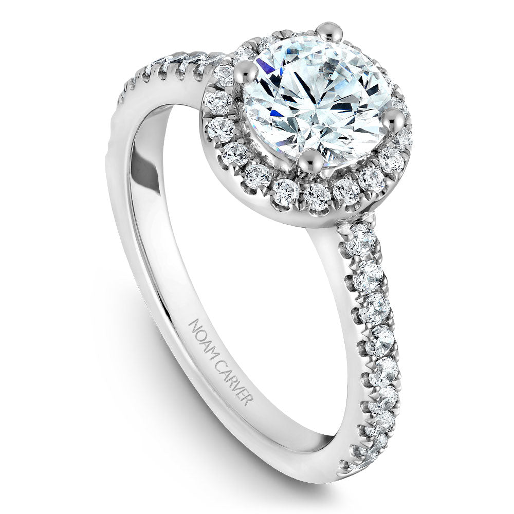 Noam Carver Diamond Halo Engagement Ring B029-01A
