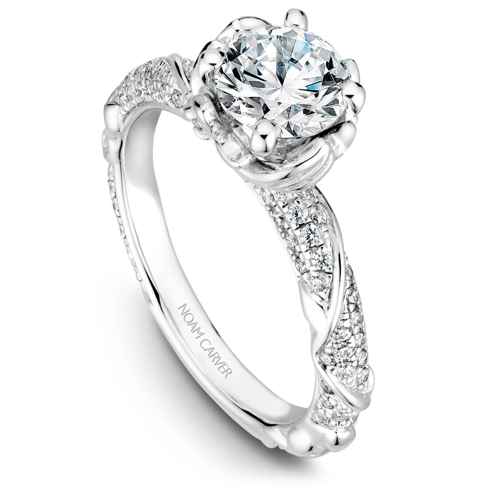 Noam Carver Rollover Diamond Engagement Ring with Floral Diamond Detail Setting B081-02A