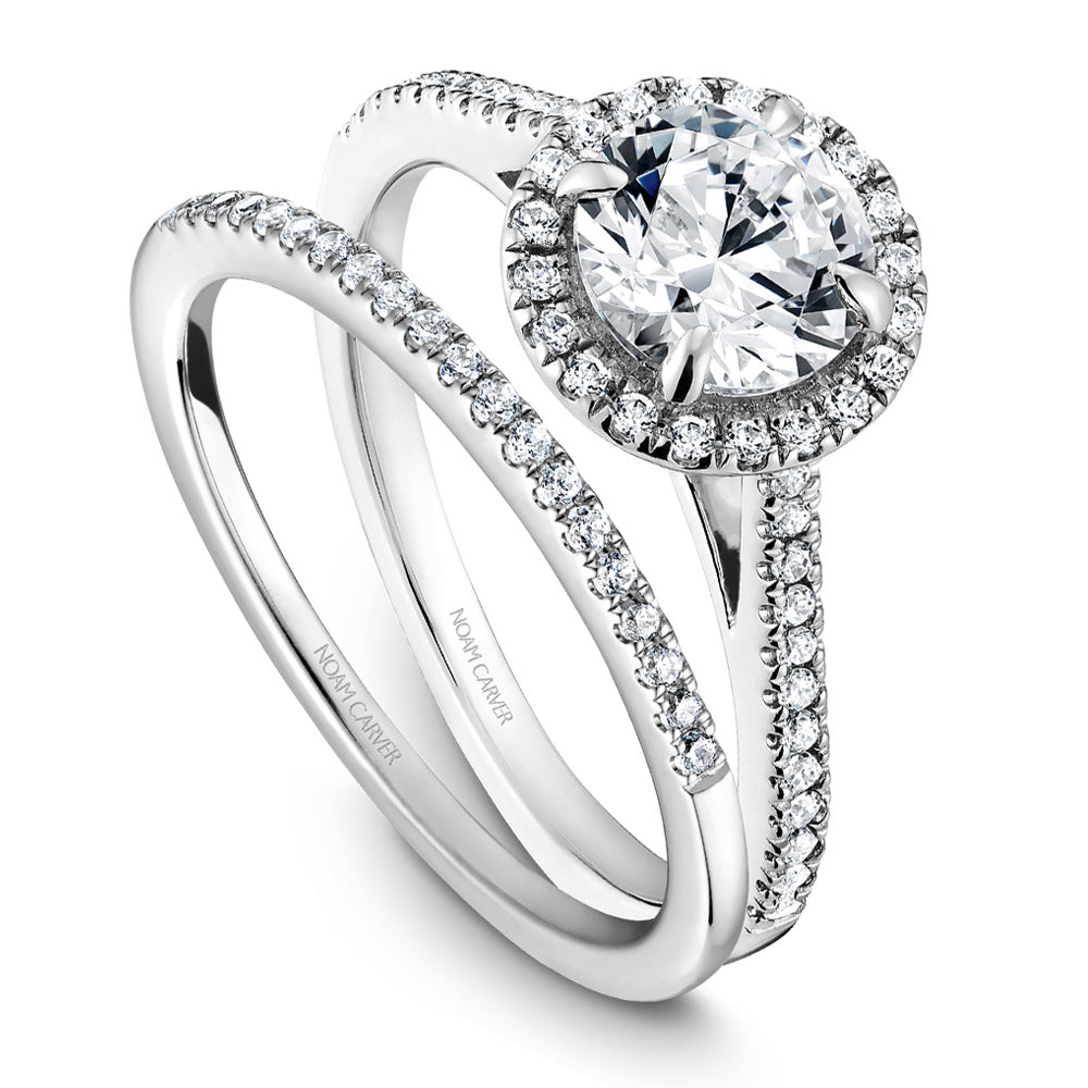 Noam Carver Diamond Halo Engagement Ring B094-02A