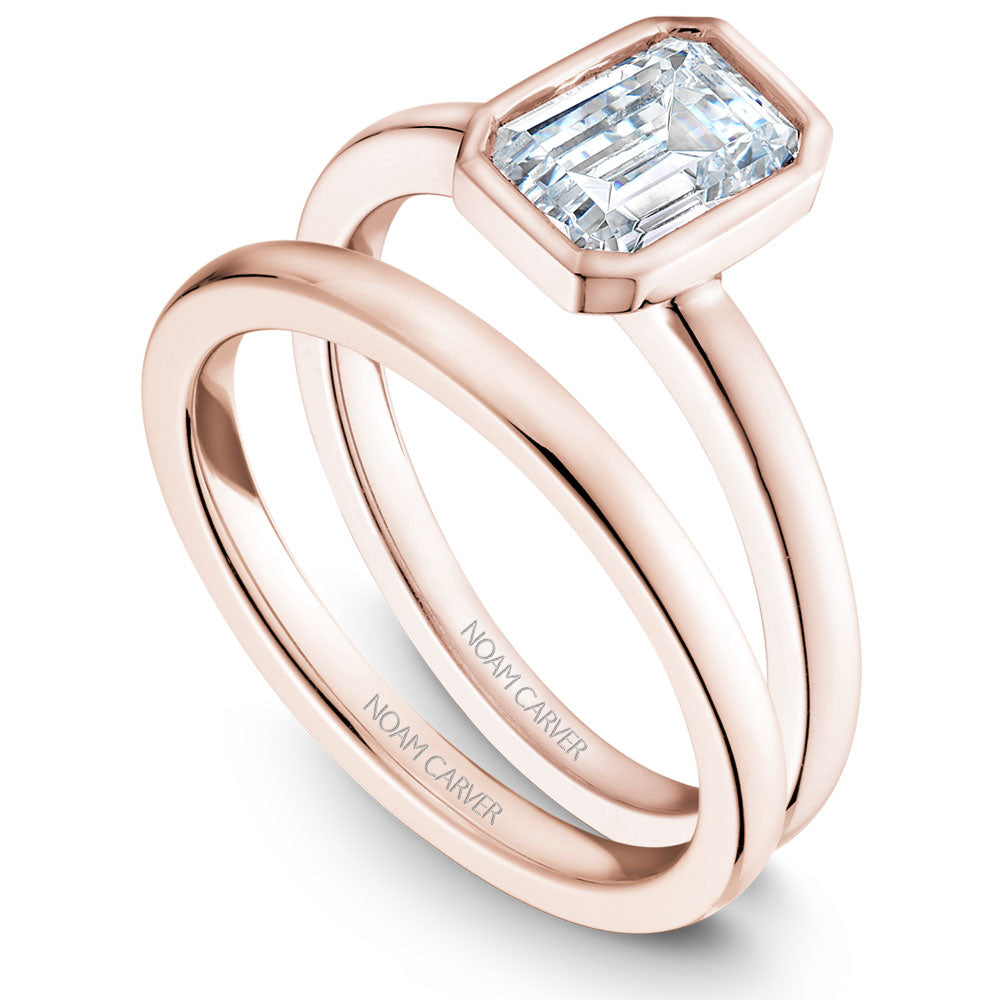 Noam Carver Bezel Set Emerald Solitaire Engagement Ring B095-03A