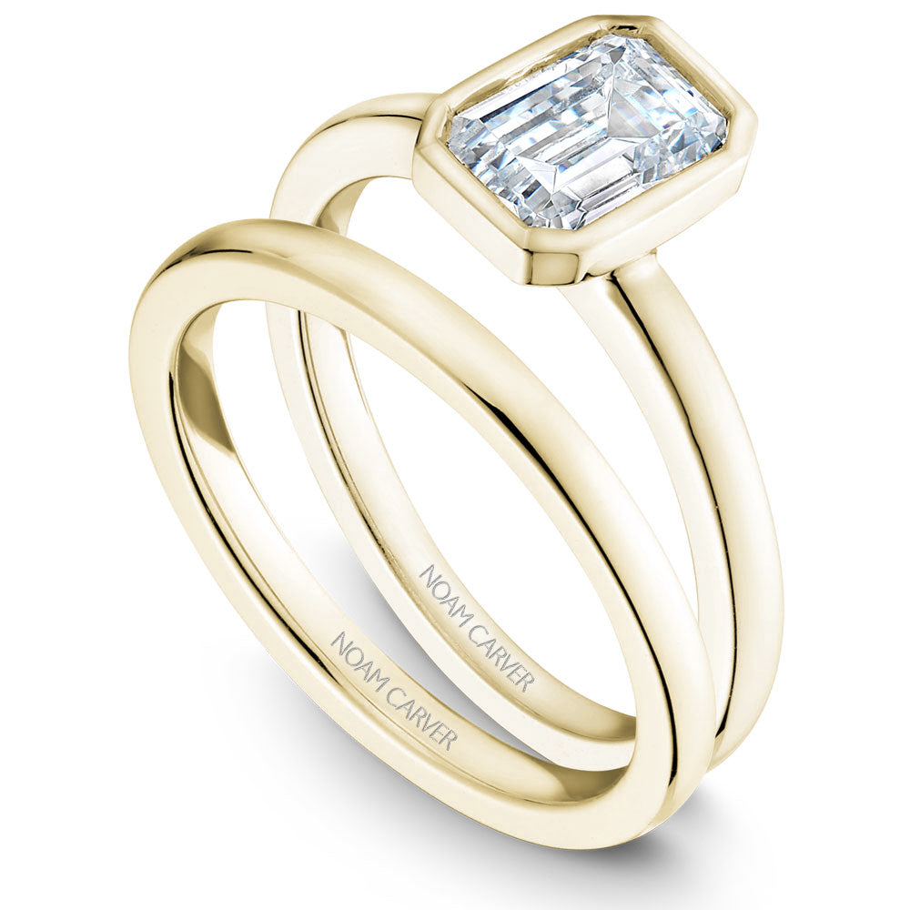 Noam Carver Bezel Set Emerald Solitaire Engagement Ring B095-03A