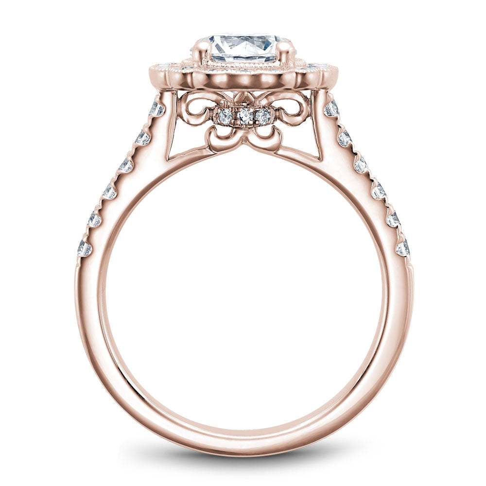 Noam Carver Diamond Engagement Ring with Floral Diamond Halo B150-01A
