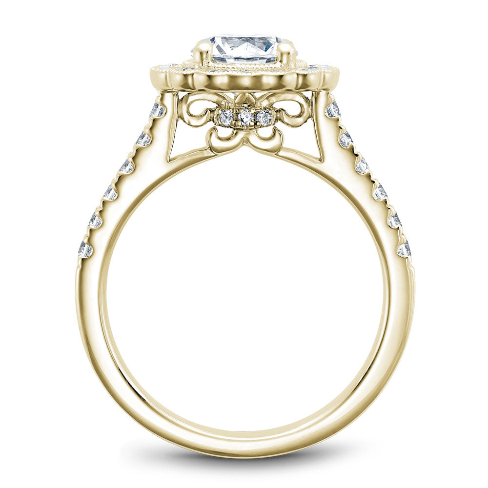 Noam Carver Diamond Engagement Ring with Floral Diamond Halo B150-01A