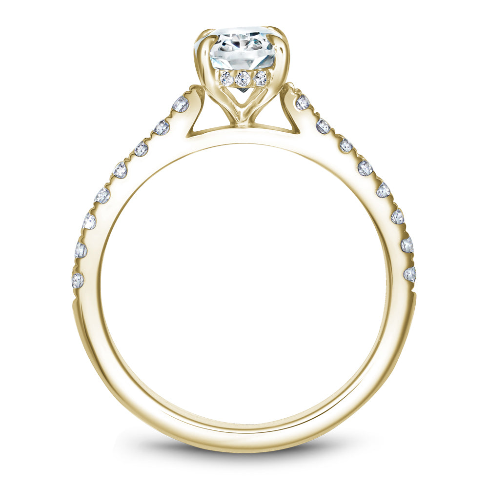 Noam Carver Oval Center Diamond Engagement Ring with Diamond Peek-A-Boo Halo B238-02A