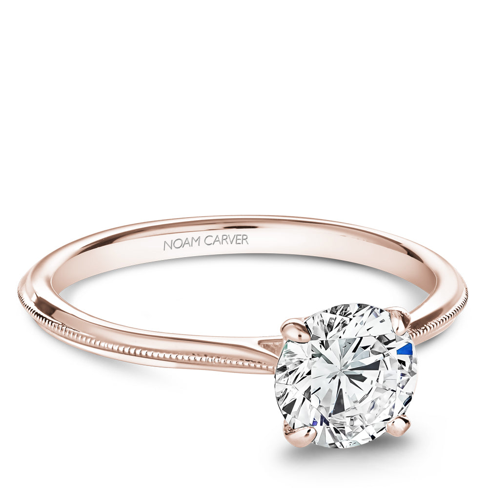 Noam Carver Classic Solitaire with Milgrain Accent Engagement Ring B247-01A