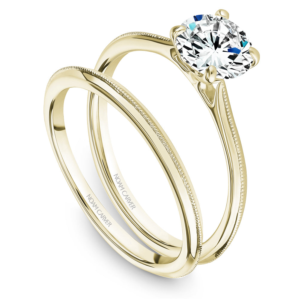 Noam Carver Classic Solitaire with Milgrain Accent Engagement Ring B247-01A