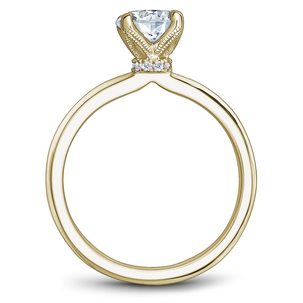 Noam Carver Solitaire Engagement Ring with Diamond Collar Detail B342-01A