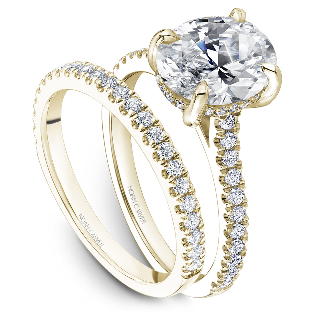 Noam Carver Oval Center Diamond Engagement Ring with Diamond Peek-A-Boo Halo B354-01A