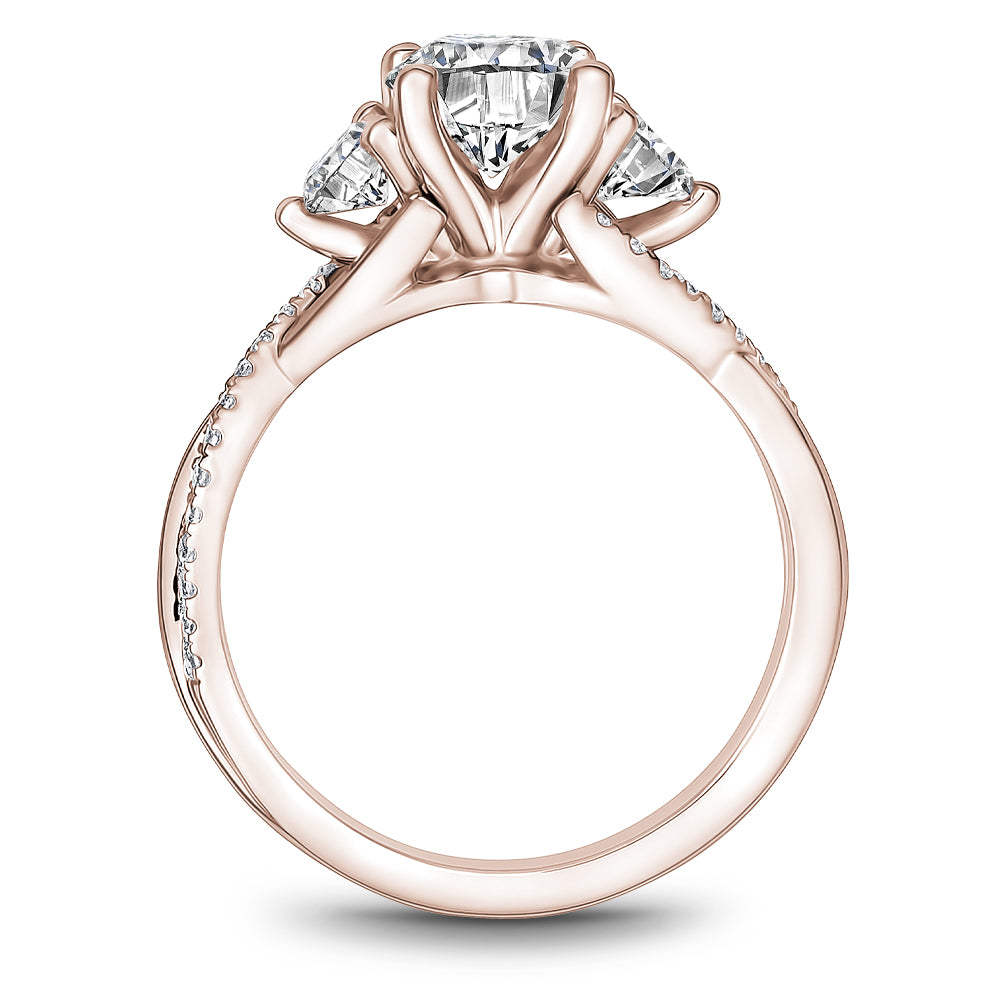 Noam Carver Three Stone Twisted Shoulder Diamond Engagement Ring B375-01A