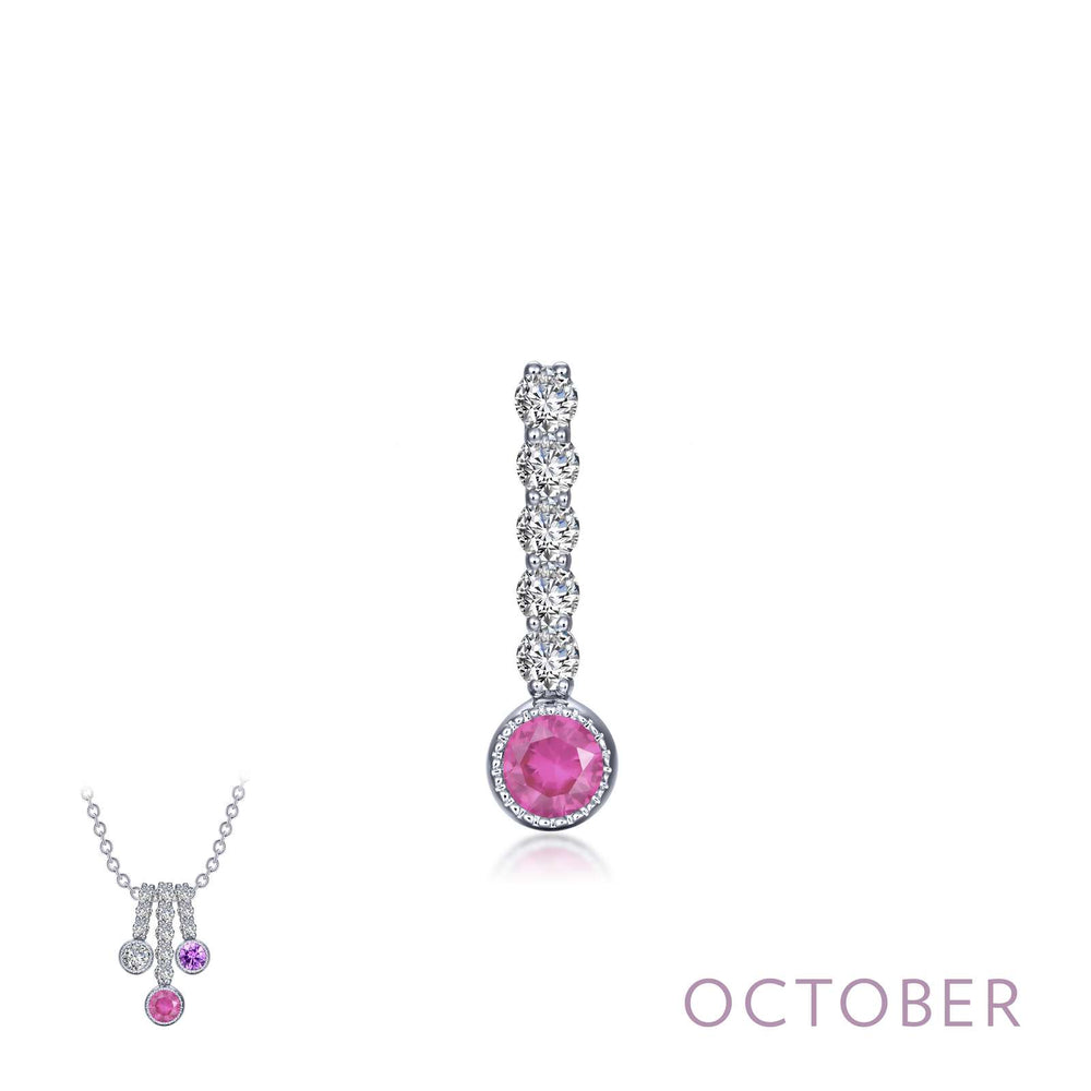Lafonn October Birthstone Simulated Diamond & Tourmaline Large Love Pendant BP003TMP