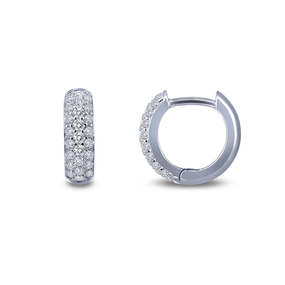 Lafonn Simulated Diamond 3 Row Huggie Hoop Earrings E0199CLP