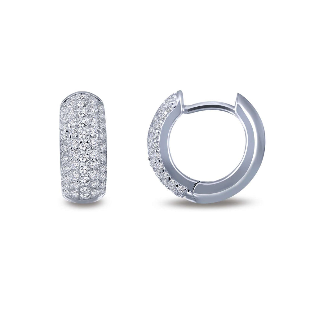 Lafonn Simulated Diamond 5 Row Huggie Hoop Earrings E0200CLP
