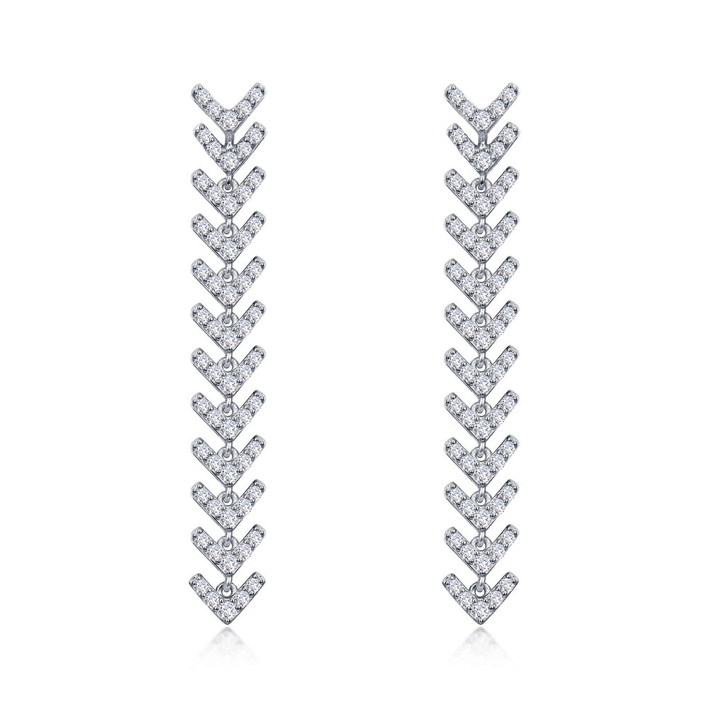 Lafonn Simulated Diamond Fancy Fishbone Earrings E0491CLP