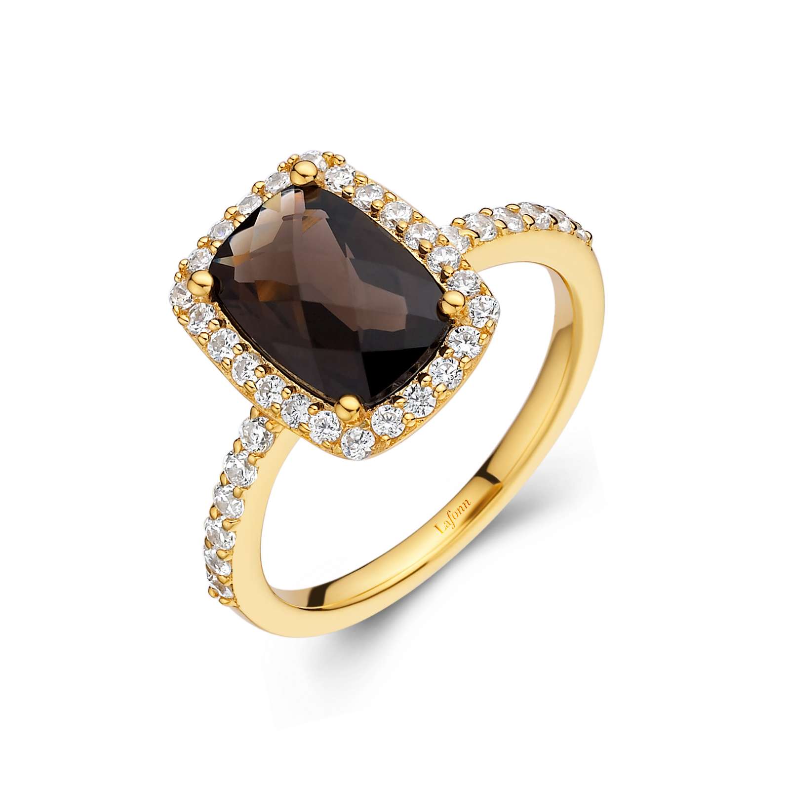 Lafonn Simulated Diamond & Genuine Smokey Quartz Halo Ring GR002SMG05