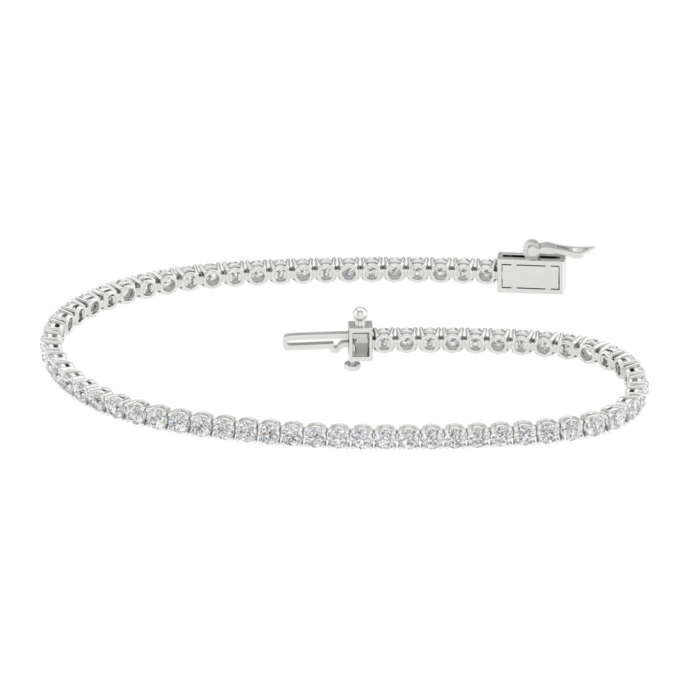 5 Carat Round Lab Grown Diamond 14K Gold Tennis Bracelet
