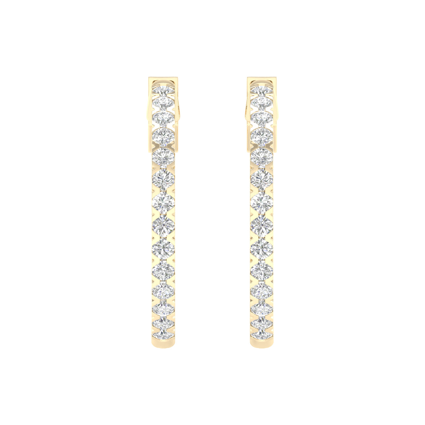 1/2 Carat Round Lab Grown Diamond 14K Gold Hoop Earrings