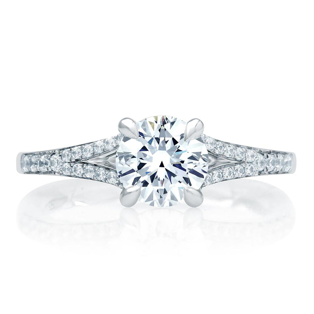 A.Jaffe Split Shank Micro Pavé Diamond Quilted Engagement Ring ME2025Q/93