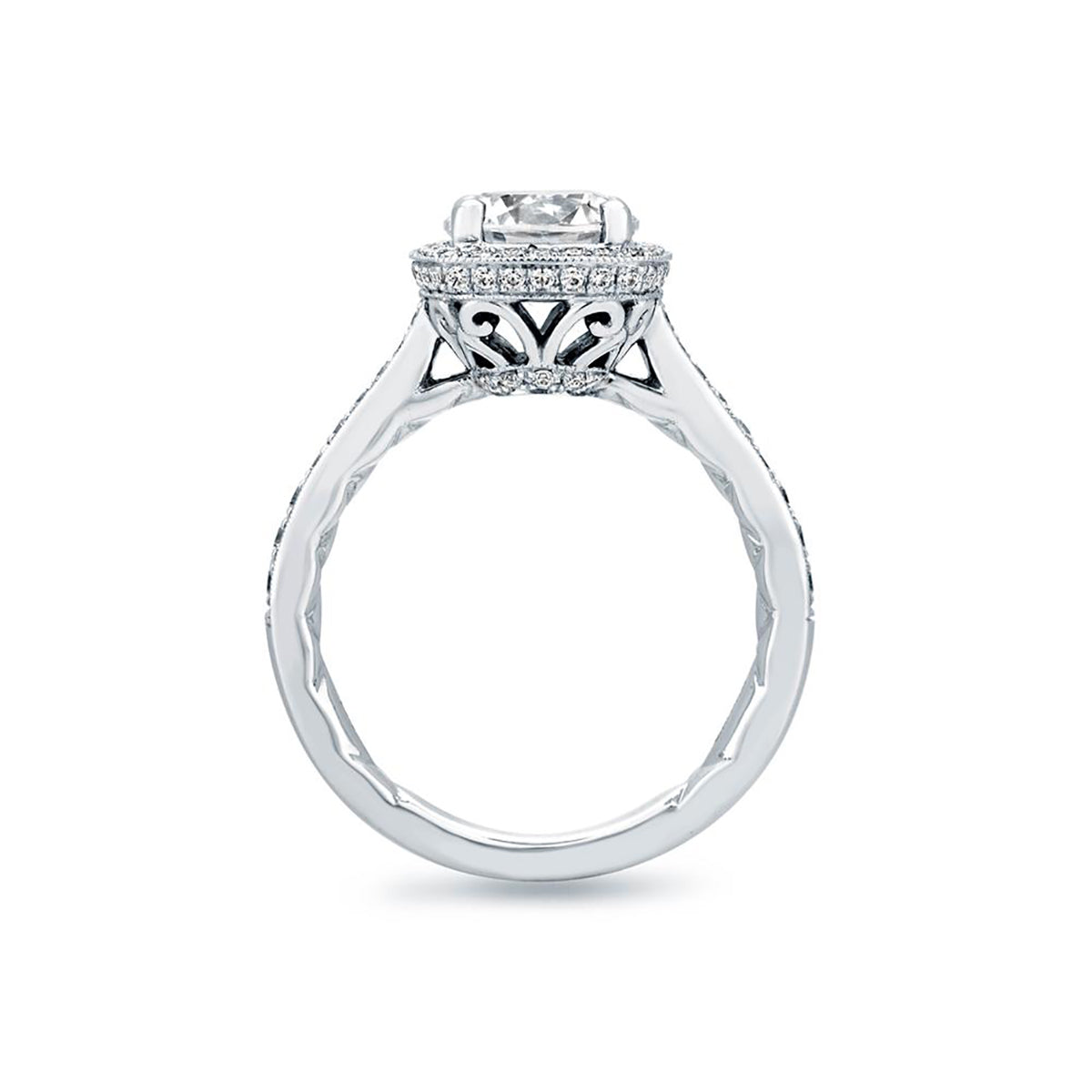 A.Jaffe Ornate Basket Diamond Halo Quilted Engagement Ring ME2052Q/192