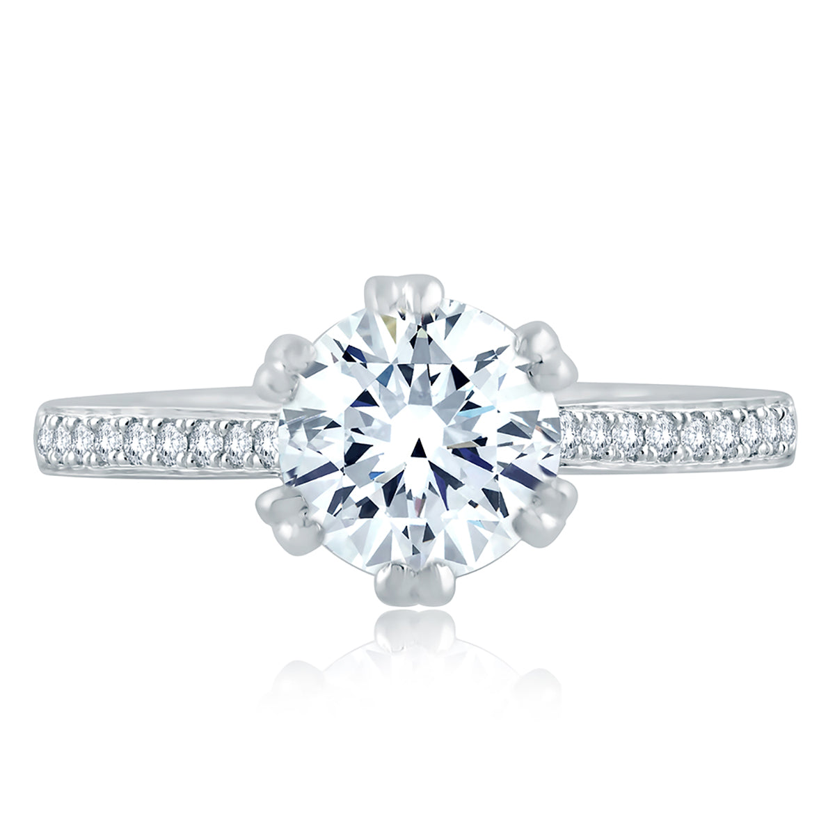 A.Jaffe Six Double Prong Modern Classic Diamond Band Engagement Ring ME2130Q/162