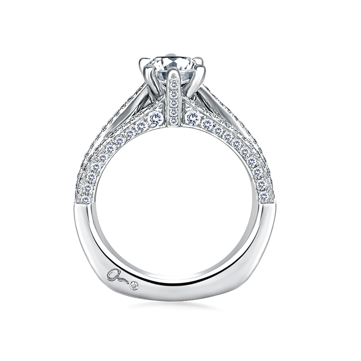 A.Jaffe Open Three Row Pavé Diamond Engagement Ring MES414/143