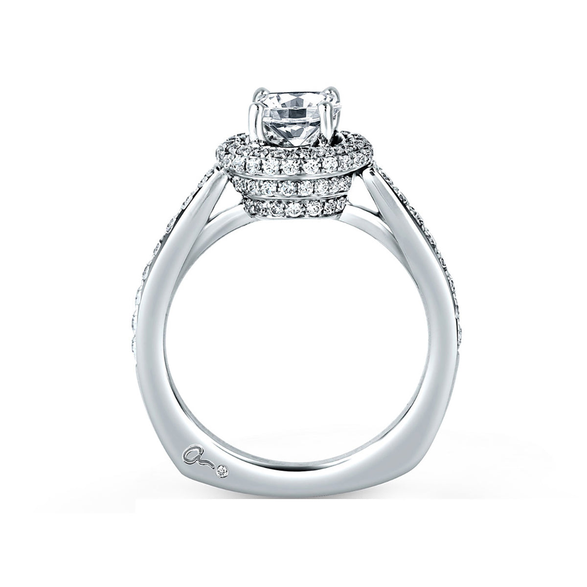 A.Jaffe Wrapped Rollover Halo Diamond Engagement Ring MES437/140