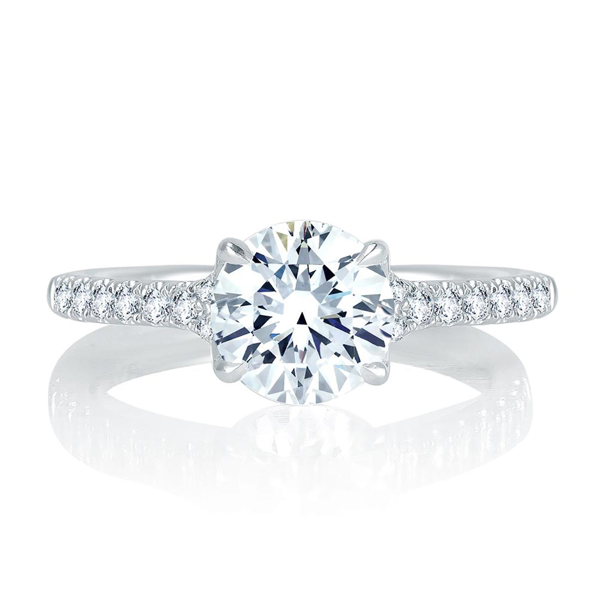 A.Jaffe Split Shank Unique Diamond Gallery Quilted Engagement Ring MES742QB/180