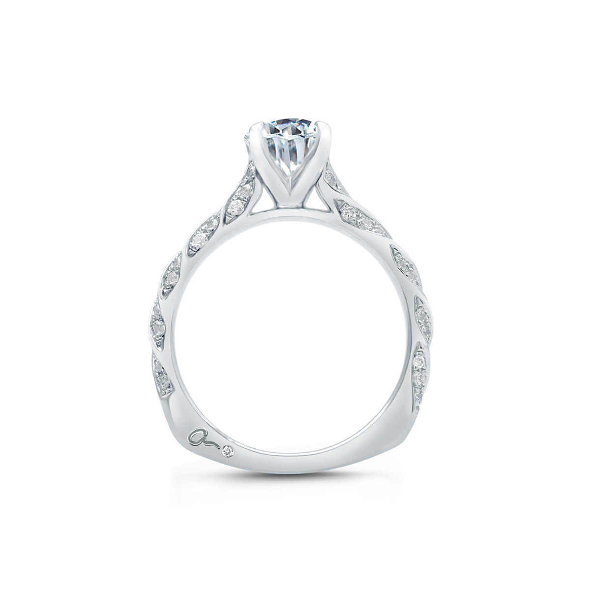 A.Jaffe Diamond Twist Cathedral Engagement Ring MES820/133