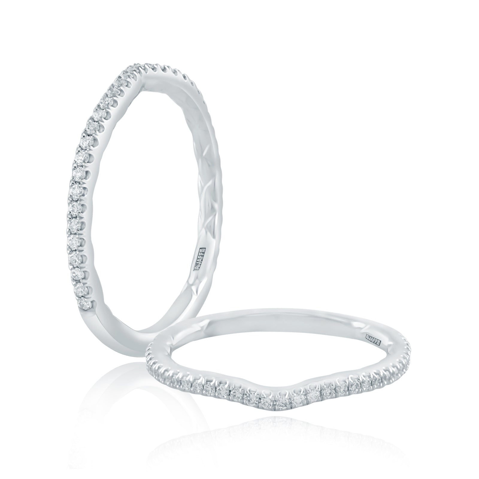 A.Jaffe Contoured Delicate Pavé Diamond Quilted Wedding Band MR1863Q/19