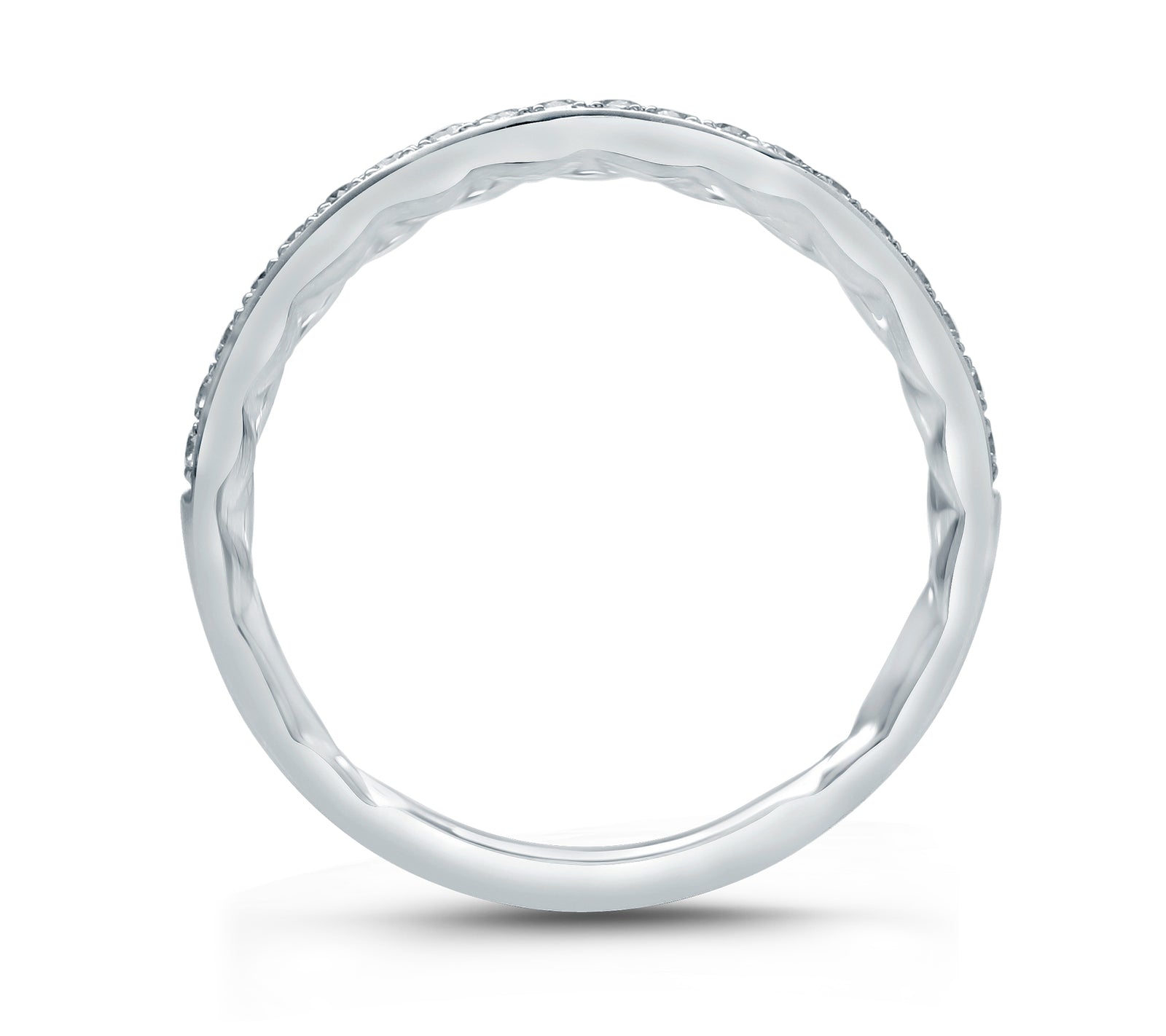 A.Jaffe Contoured Prong Set Diamond Quilted Wedding Band MR2043Q/20