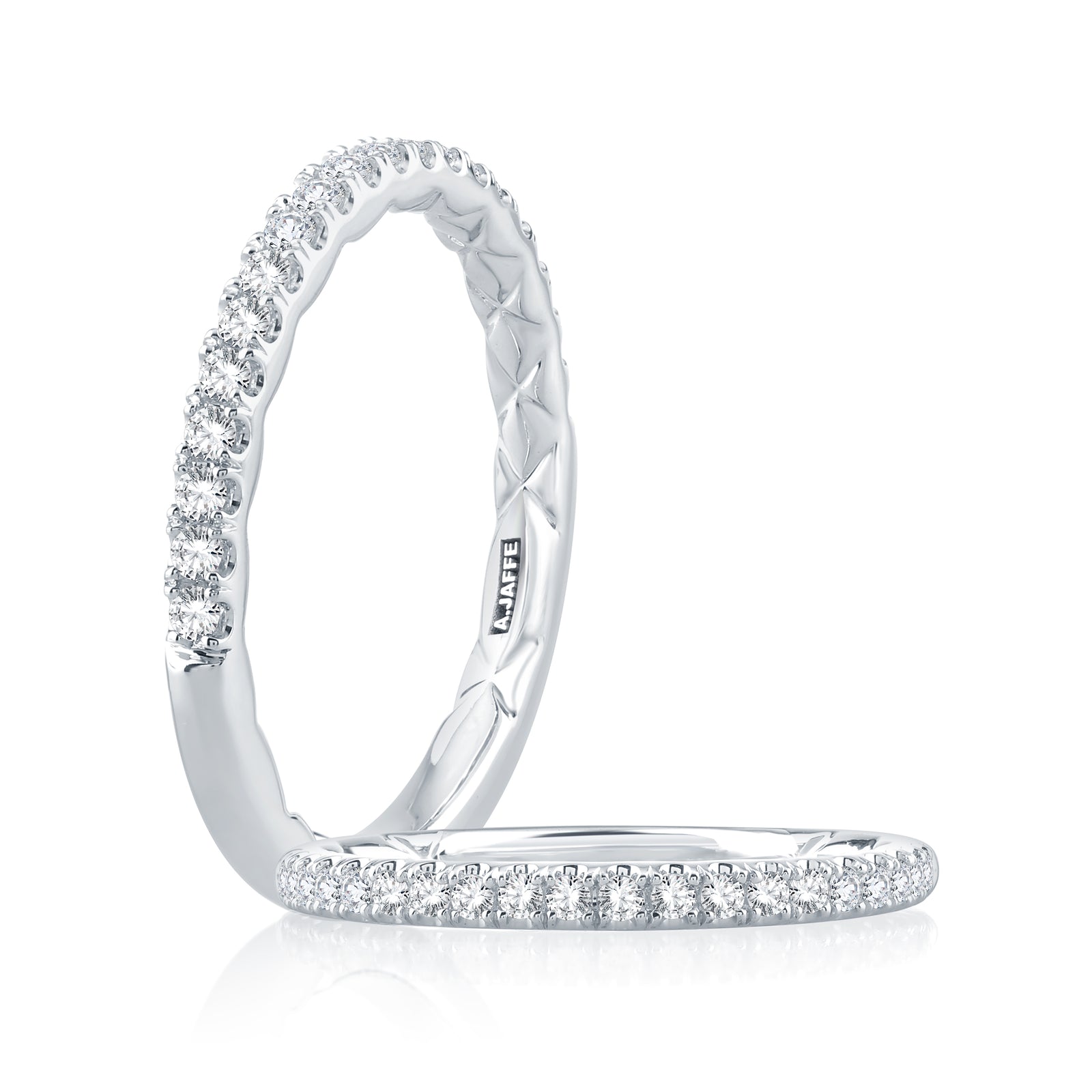 A.Jaffe Pavé Set Diamond Quilted Wedding Band MR2142Q/24