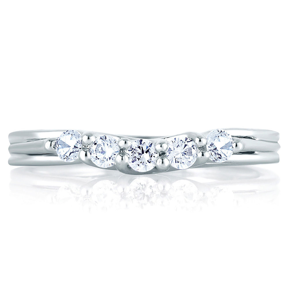 A. Jaffe Signature Five Stone Trellis Diamond Wedding Band MRS225/35