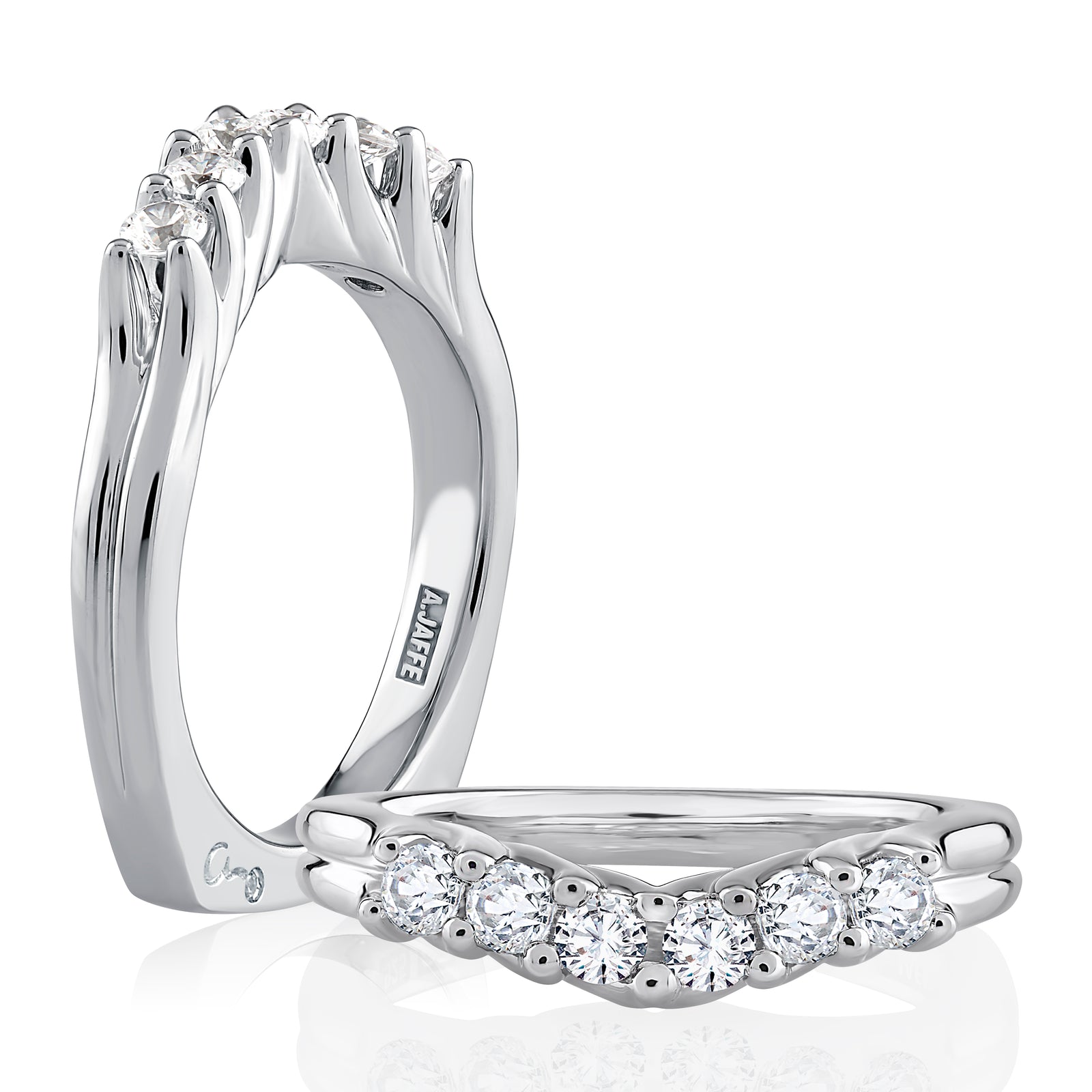 A.Jaffe Signature Six Stone Trellis Diamond Wedding Band MRS263/36